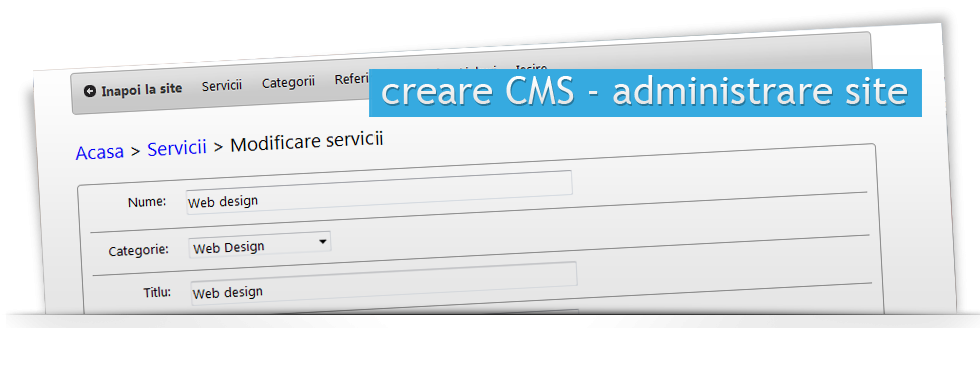 Creare CMS - administrare site